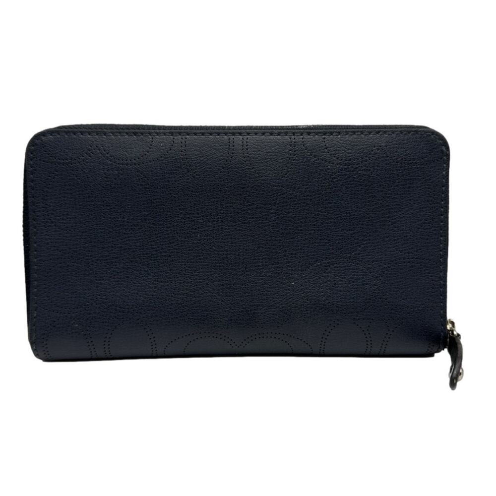 COACH Navy Blue Signature Dotted Zip Around Wallet - Picture 2 of 11